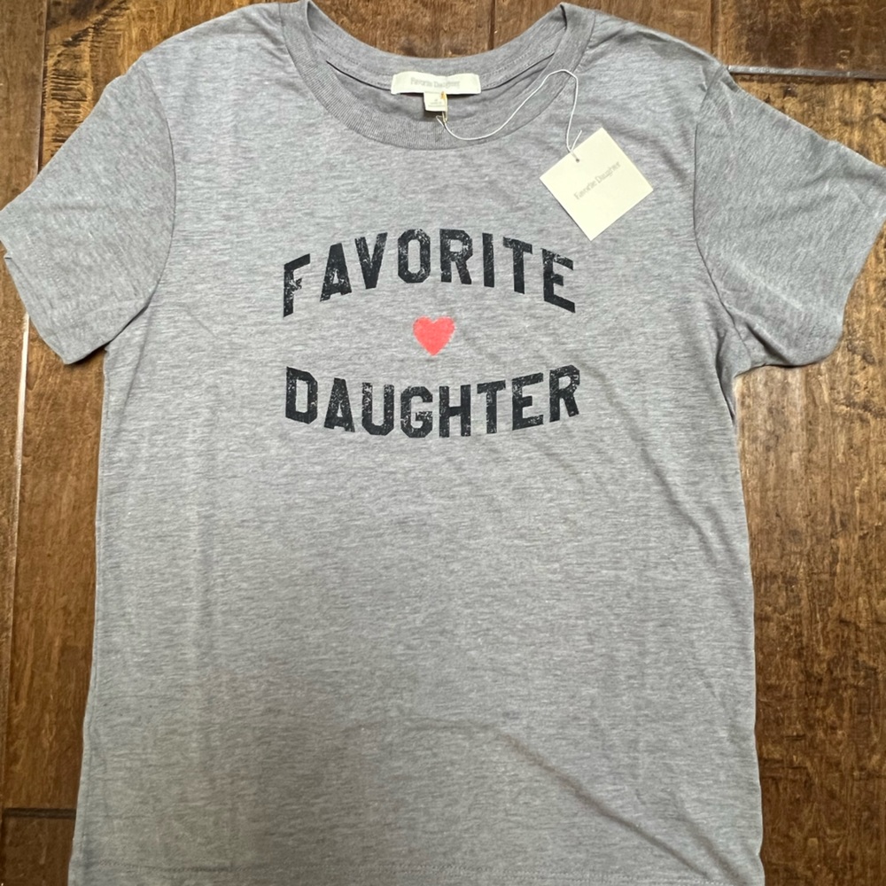 Favorite Daughter Gray Tee with Black and Red Accents